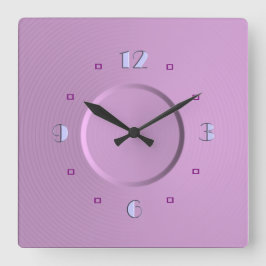 Pastellkrita med blå Rosa> Girly Clocks Fyrkantig Klocka
