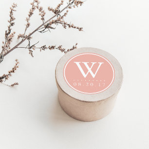 Pastellkrita, monogram Bröllop Runt Klistermärke