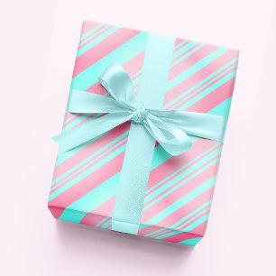 Pastellkrita, Rosa och Rand för Baby blue överton Presentpapper