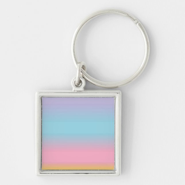 Pastellkritor Fyrkantig Silverfärgad Nyckelring (Framsidan)