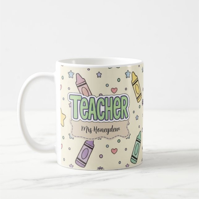 Pastellkritor Lärare Skola Mönster  Kaffemugg (Vänster)