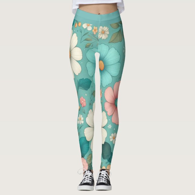 Pastellkronblad Leggings (Framsida)