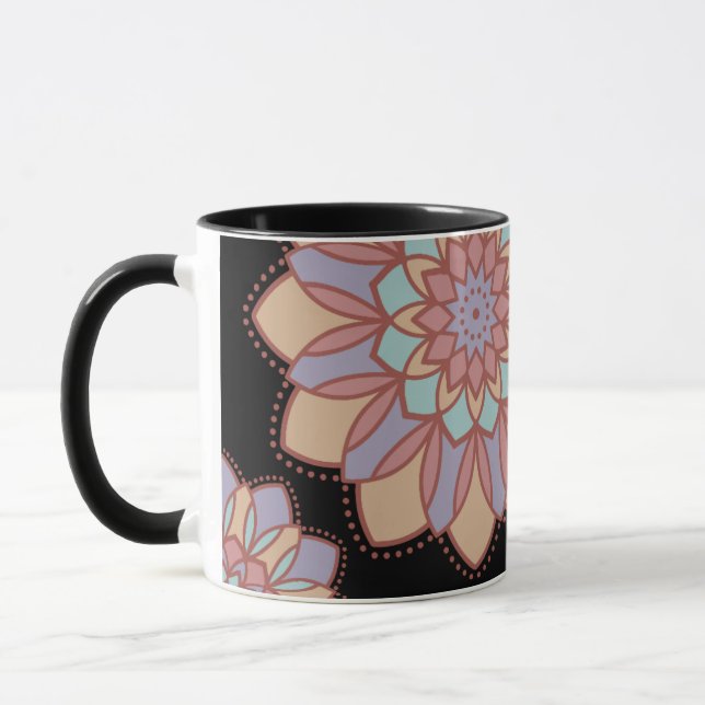 Pastellkronblad Mandala-mugg Mugg (Vänster)