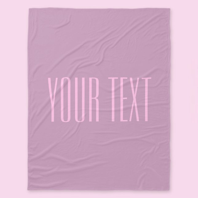 PastellLila och Ljus rosa | Modern redigerbar text Fleecefilt (Skapare uppladdad)
