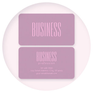 PastellLila och Ljus rosa Modern redigerbar text Visitkort
