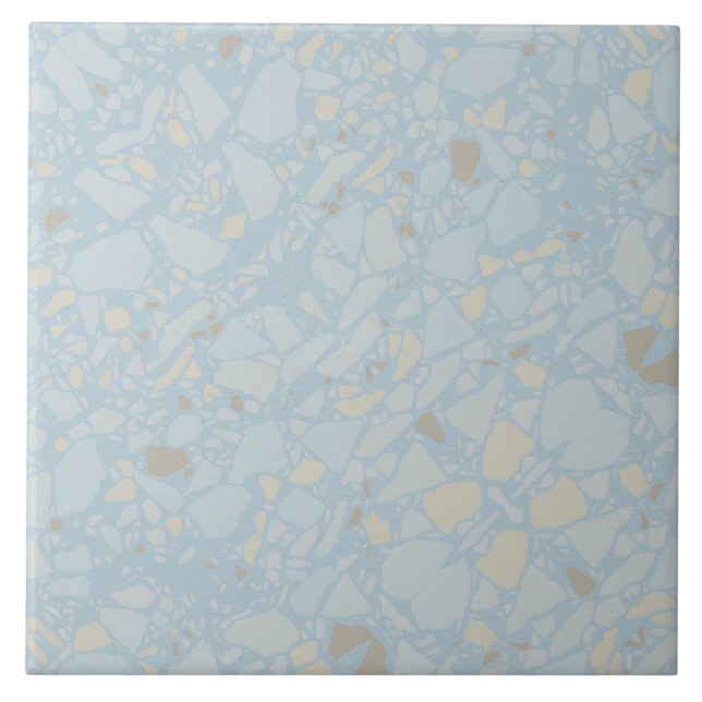 Pastellljusblå modern enkel terrazzo-effekt kakelplatta (Framsidan)