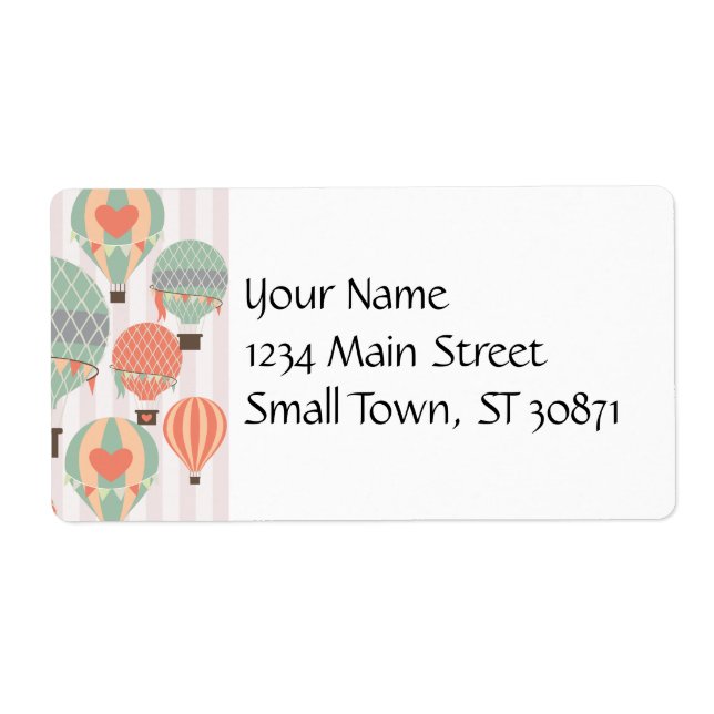 PastellLuftballonger Stigning Rosa stripe Himlar Fraktsedel (Framsidan)