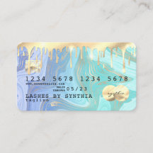 Pastellmajs aqua guld marble Kredit Card
