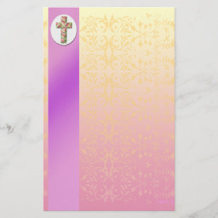 Pastellmall för blommigt Kor Elegant Brevpapper