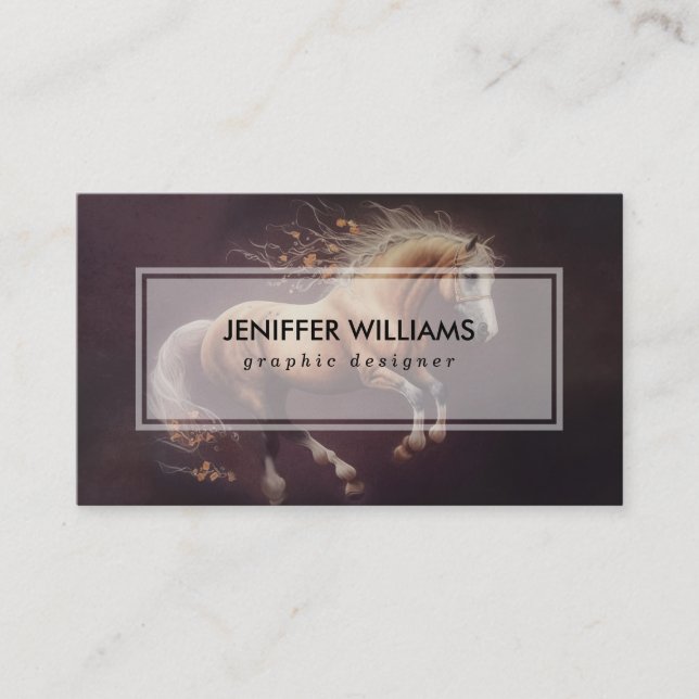 Pastellmålning av en löpande häst visitkort (Framsida)