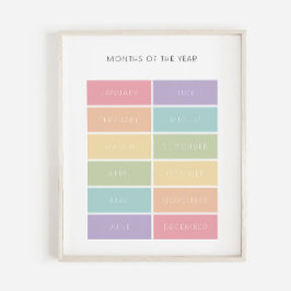 Pastellmånad för året poster