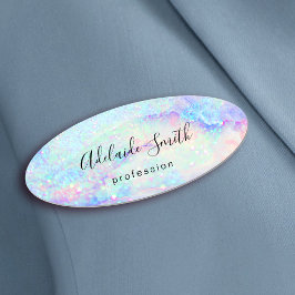 pastellmarmor, glitter, turkos namnbricka