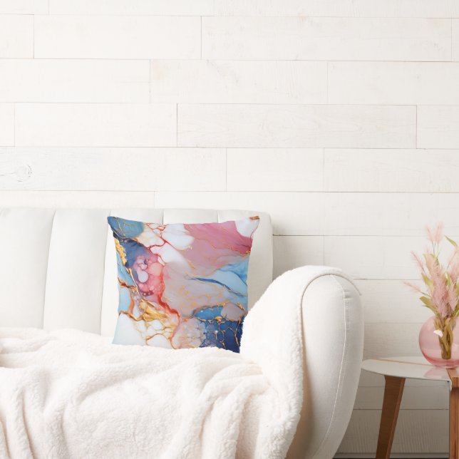 Pastellmarmor med guldglans kudde (Soffa)