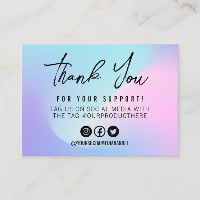 Pastellmedia infogning av Aqua Rosa Calligraphy Pa Visitkort (Framsida)