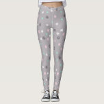 Pastellminimalistisk modern blommigt leggings<br><div class="desc">Pastellernas moderna minimalistiska blommigt i pastellform färg med grått bakgrund</div>