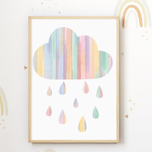 Pastellmoln Barnkammar Poster Barn Rum Tryck