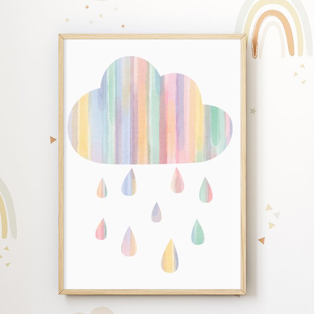 Pastellmoln Nurseriesaffisch Barnkammartryck Poster (Skapare uppladdad)