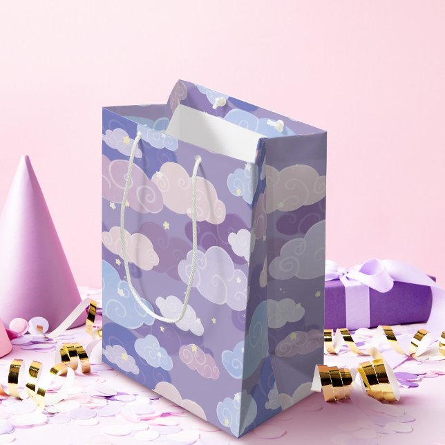 Pastellmoln och stenar Mönster (Whimsical Clouds Gift Bag)