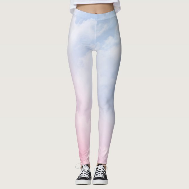 Pastellmoln: Serene Background Mönster Leggings (Framsida)