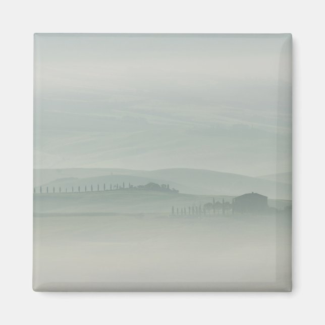 Pastellmorgon i Foggy Tuscany Magnet (Framsidan)