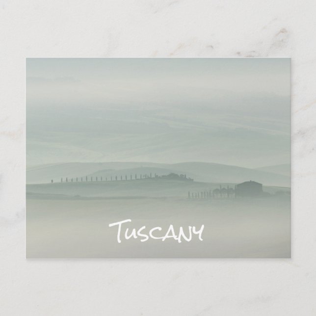 Pastellmorgon i Foggy Tuscany Vykort (Framsida)