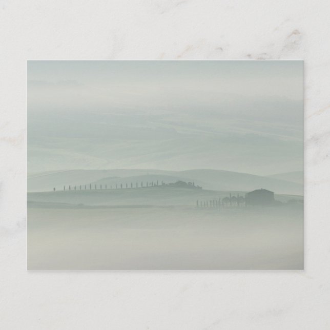 Pastellmorgon i Foggy Tuscany Vykort (Framsida)