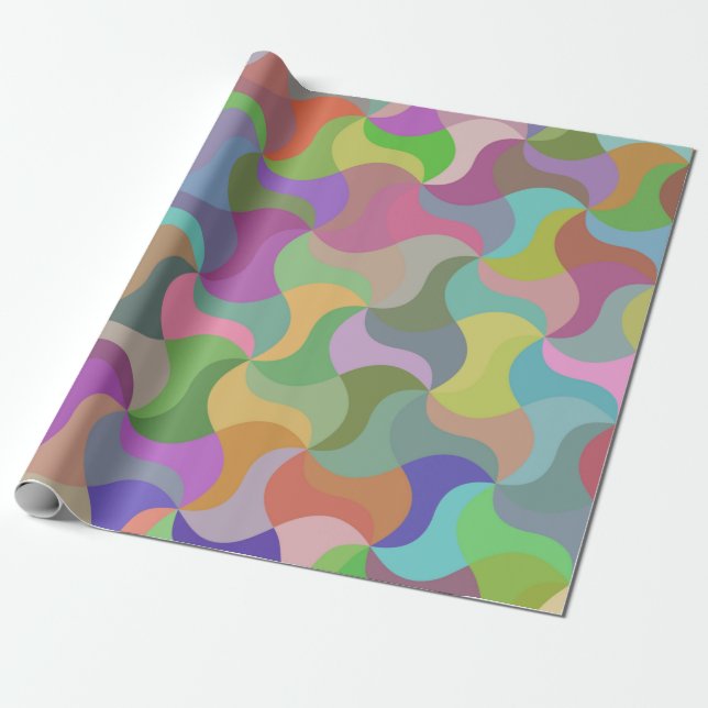 pastellmosaik inslagspapper presentpapper (Utrullad)