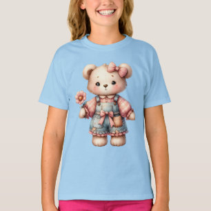 PastellNalle som håller blomningskärmar T Shirt