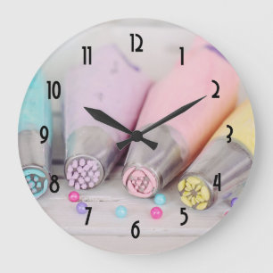 Pastellns Färgad Kaka dekoration av Verktyg Stor Klocka