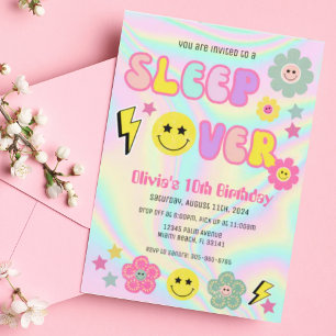 Pastellns Rosa Y2K-viloläge över födelsedagen Inbjudningar