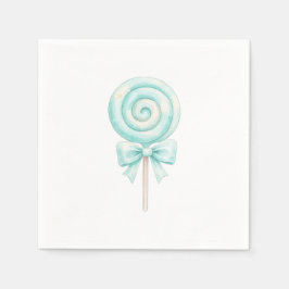 Pastellollipop Godis Ettårs Födelsedags Servetter