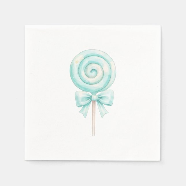 Pastellollipop Godis Ettårs Födelsedags Servetter (Framsidan)
