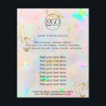 Pastellopal FAUX-holograf Flyer<br><div class="desc">skönhetssalon professionell makeup artist fluor</div>