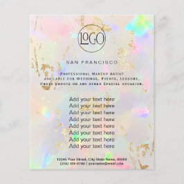 Pastellopal FAUX-holograf Flyer