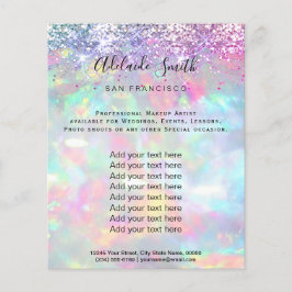 Pastellopal glitter FAUX-holograf Flyer