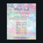 Pastellopal glitter FAUX-holograf Flyer<br><div class="desc">skönhetssalon professionell makeup artist fluor</div>