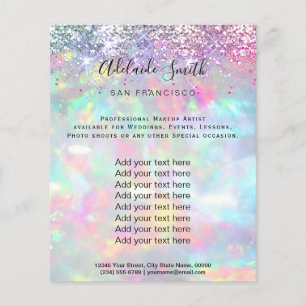 Pastellopal glitter FAUX-holograf Flyer
