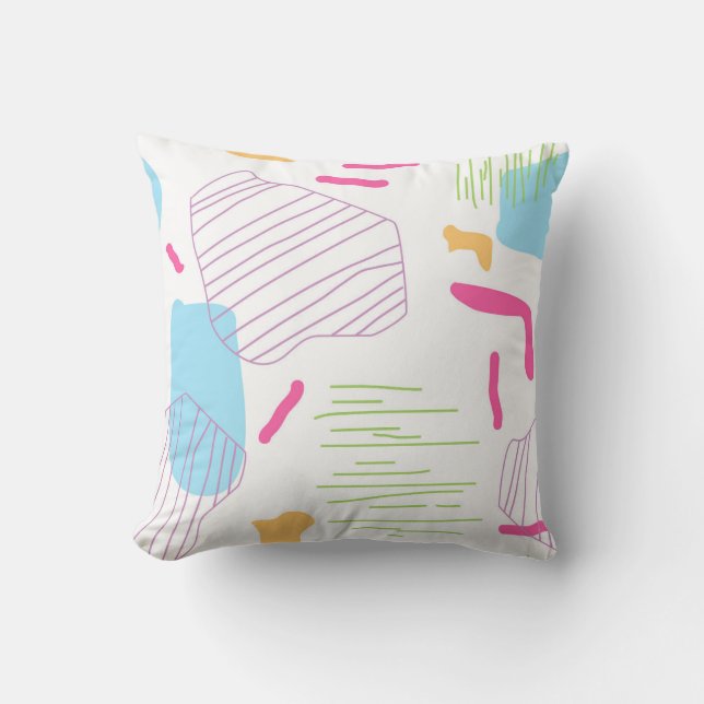 Pastellorganiska geometriska kudde (Framsida)