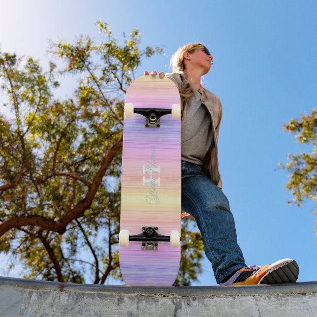 Pastellövertoning linjer Monogram Skateboard HAMby (Utomhus 1)