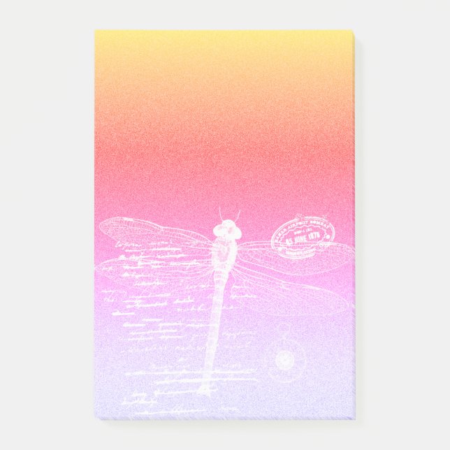 Pastellövertoningsdragonfly Post-it Block (Framsida)