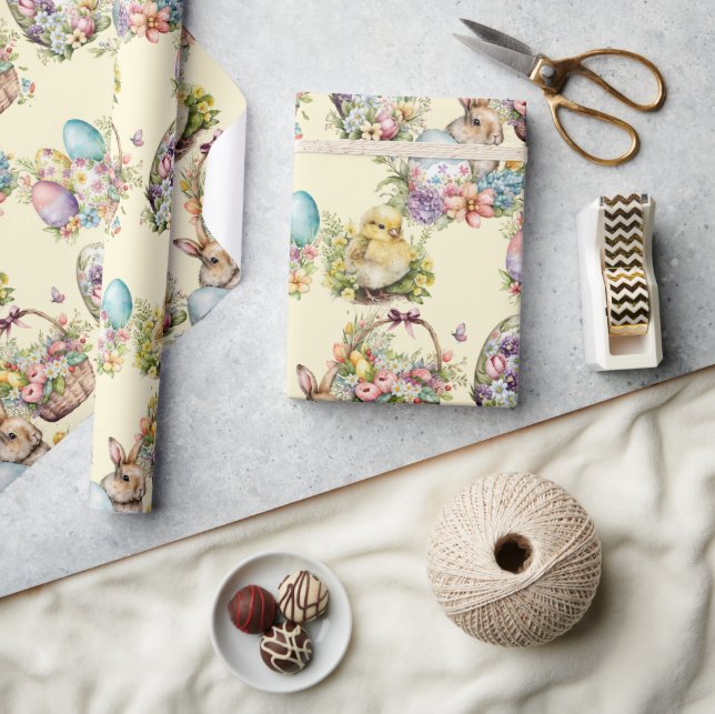 PastellPåskägg, Bunny, Gult för Blommigt av Chick Presentpapper (Hantverk)