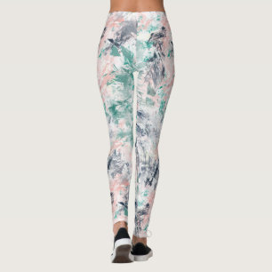 Pastellpenseldrag Mönster för konstnärlig Abstrakt Leggings