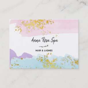 *~* Pastellpenseln Guld Glitter Ro Bud Stänk Visitkort