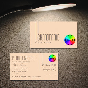 Pastellpersika med Logotyp Professionell Modern Visitkort