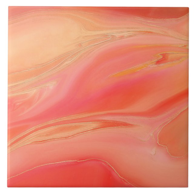 Pastellpersika rosa abstrakt kakelplatta (Framsidan)