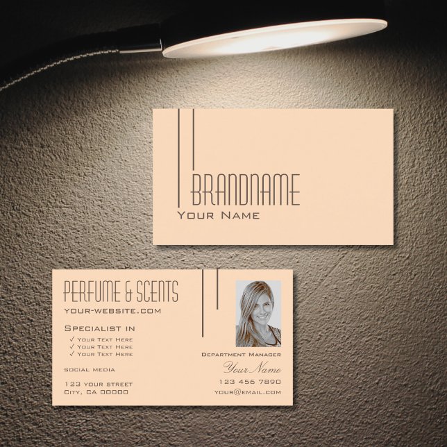 Pastellpersikor med foto-Professionell Modern Visitkort (Skapare uppladdad)