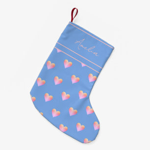 PastellPersonligen Modern Hearts Liten Julstrumpa