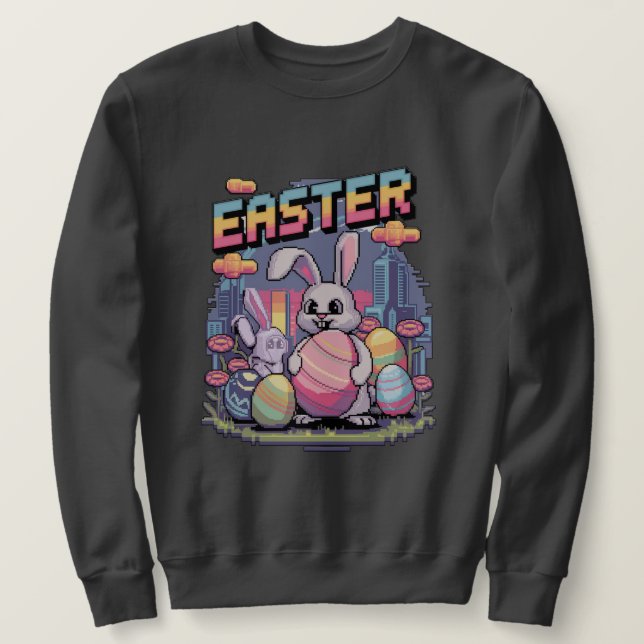 Pastellpixelering Lång Ärmad Tröja (Design framsida)