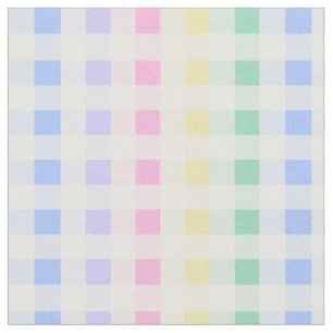 pastellplaid rainbow retro gingham tyg
