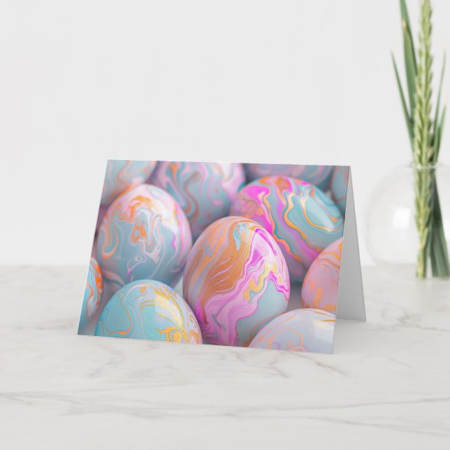 Pastellpräglade Påskägg Helgkort (Framsida)